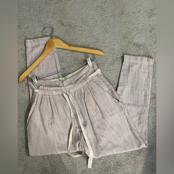 NWT Free People Light at Sunrise Crop woven cotton pants in a stripe pattern 4 - Picture 3 of 9